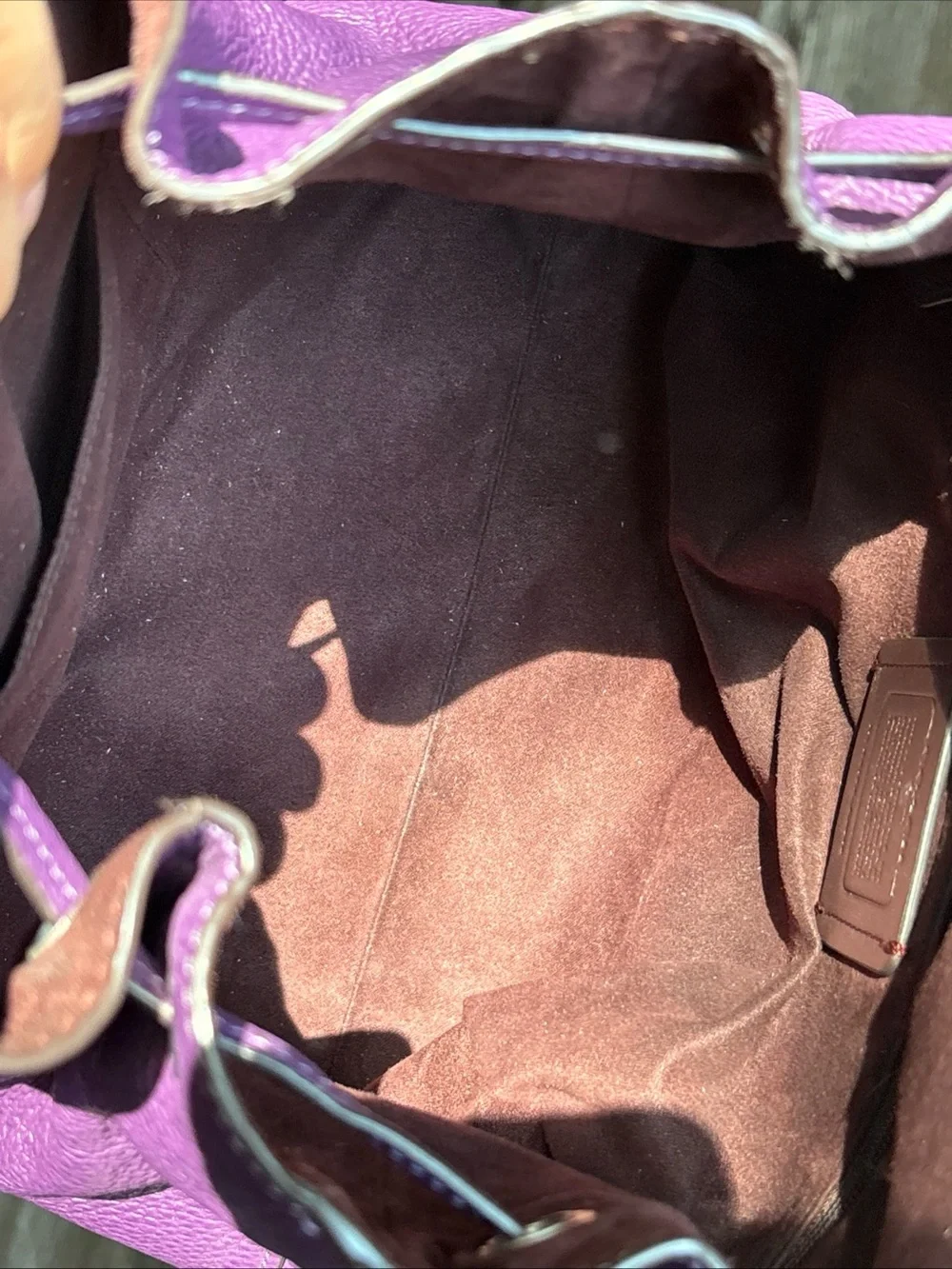 COACH Kleo Backpack Purple Leather Vintage Bag with Silver Buckle